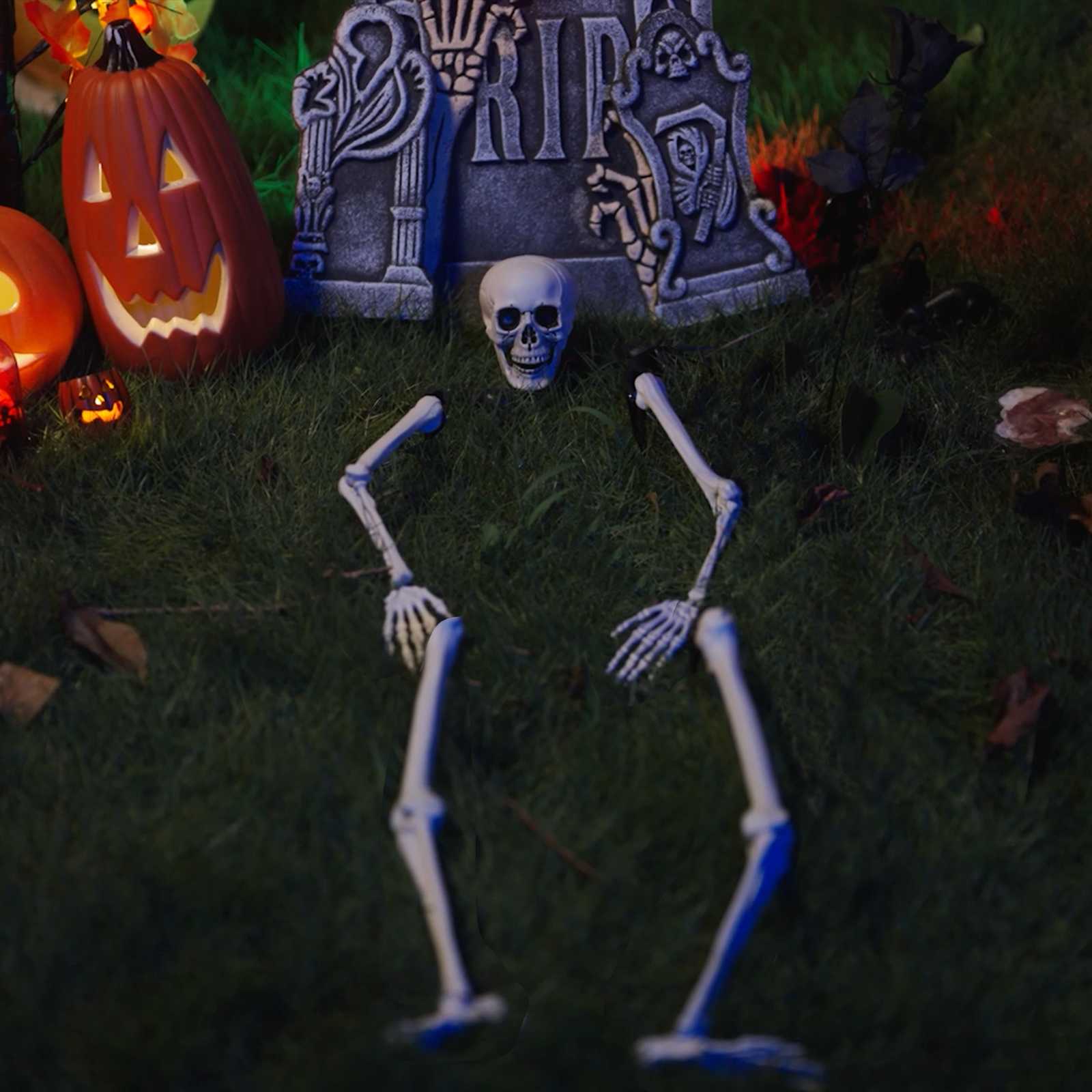 VidaXL Halloween Skelett weiß 45,5 x 13 cm Kunststoff