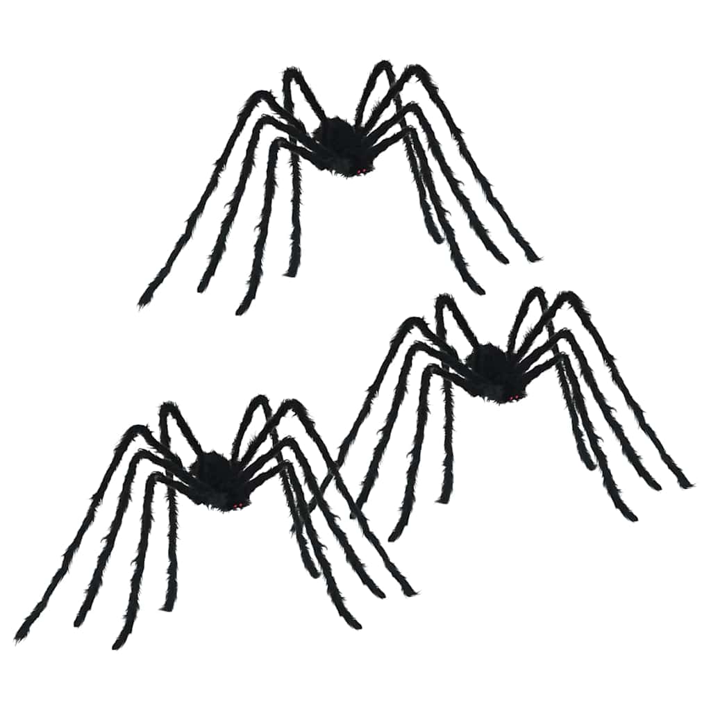 Vidaxl Halloween Spinnendekoration 3 Stück schwarz 200 cm Polyester und Stahl