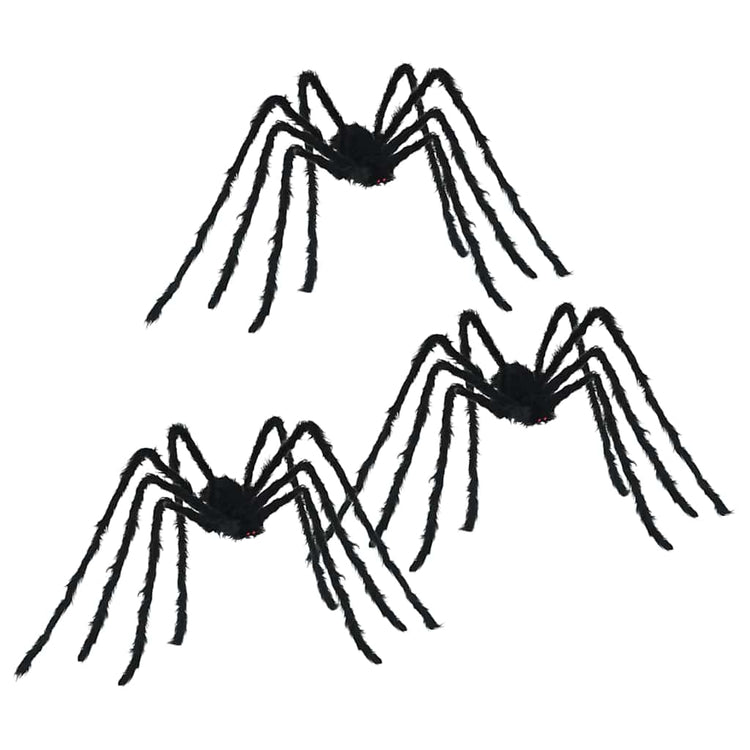 Vidaxl Halloween Spinnendekoration 3 Stück schwarz 200 cm Polyester und Stahl