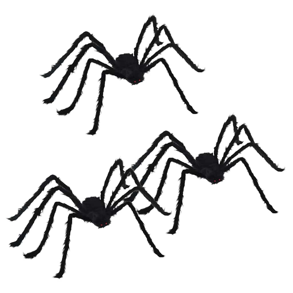 Vidaxl Halloween Spinnendekoration 3 Stück schwarz 150 cm Polyester und Stahl