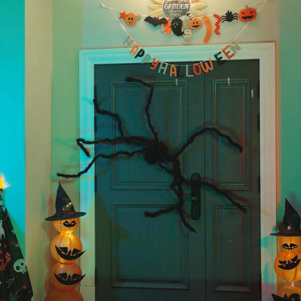 Vidaxl Halloween Spinnendekoration 6 Stück schwarz 75 cm Polyester und Stahl