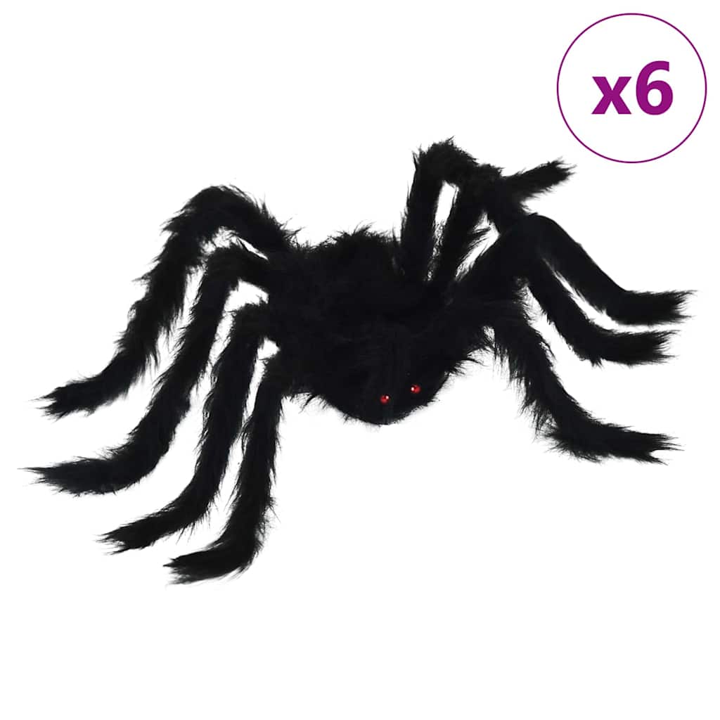 Vidaxl Halloween Spinnendekoration 6 Stück schwarz 75 cm Polyester und Stahl