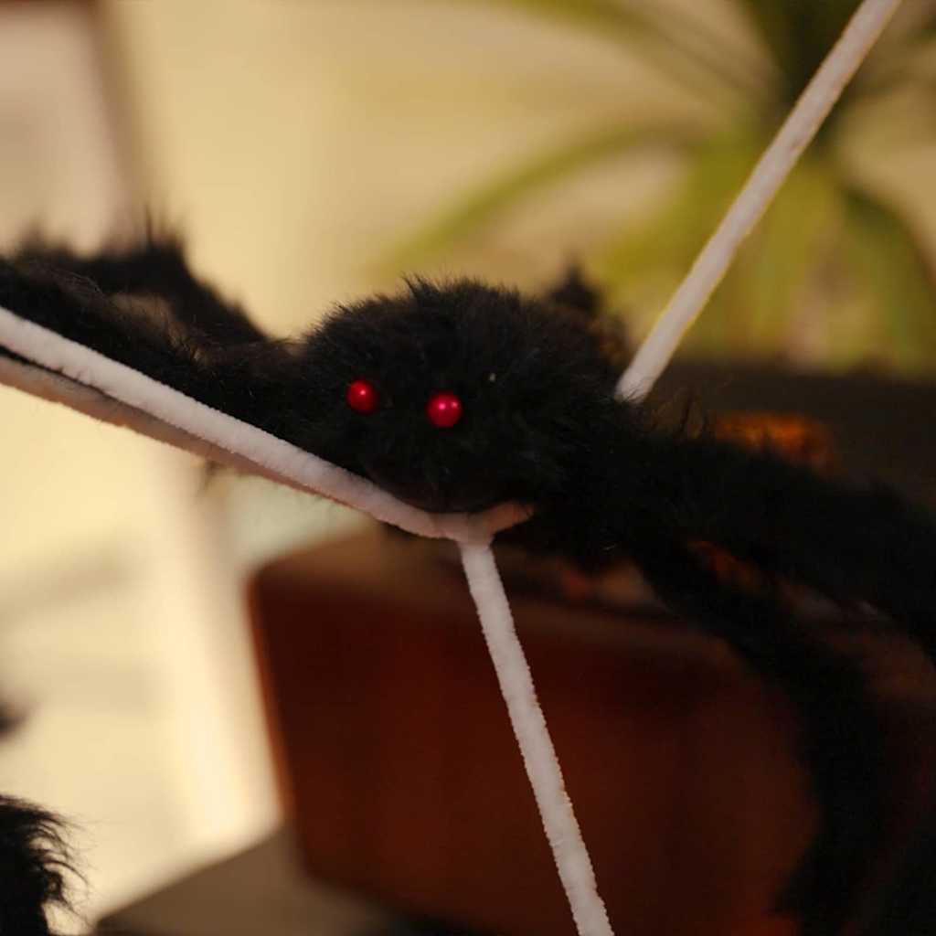 Vidaxl Halloween-Spinnendekoration mit Netzen, 2 Stück, aus schwarzem und weißem Polyester