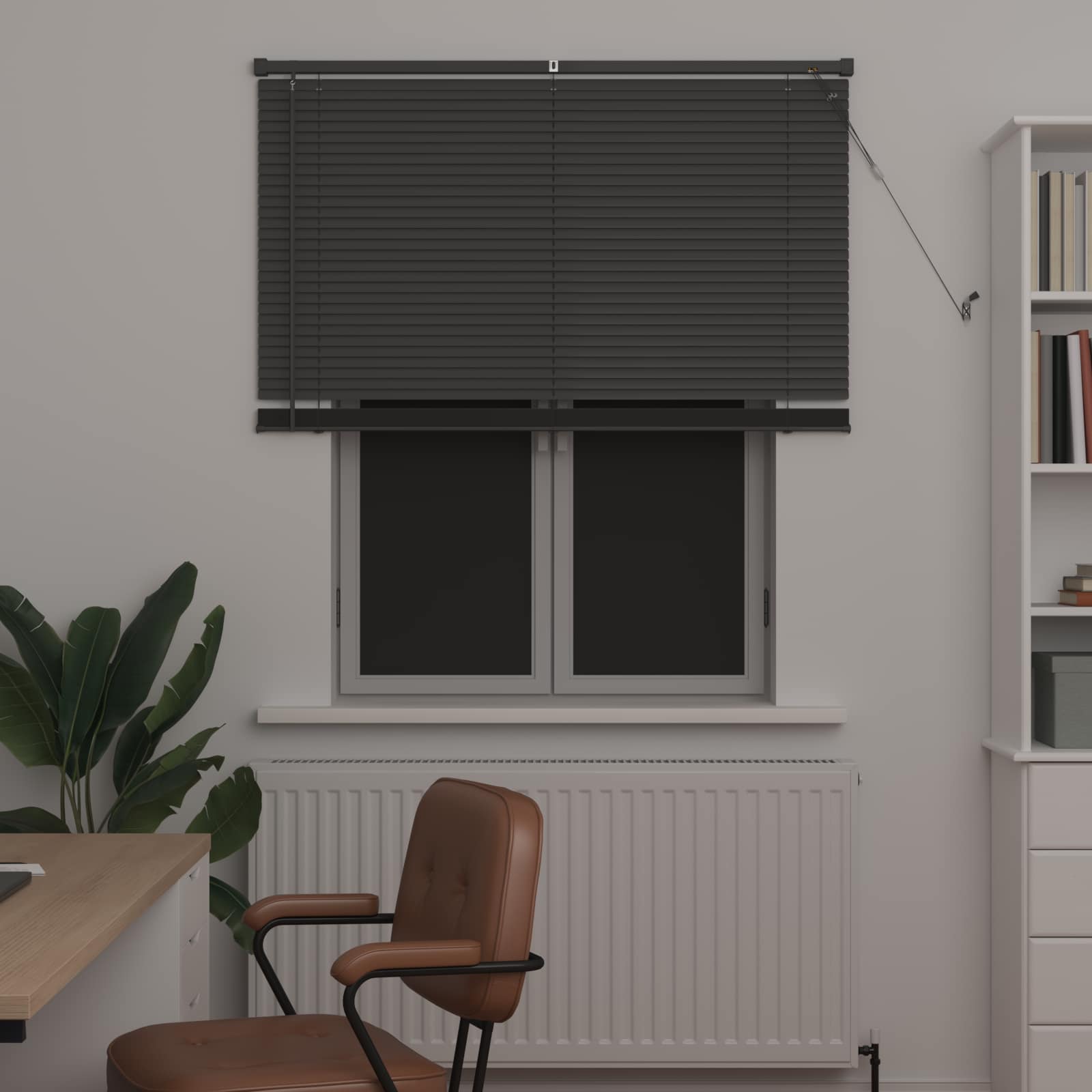 Vidaxx Jalousie verstellbar silbergrau 150 x 120 cm PVC