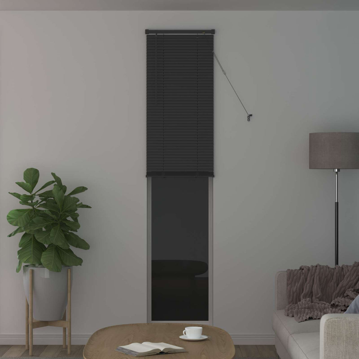 Vidaxx Jalousie verstellbar silbergrau 213 x 60 cm PVC