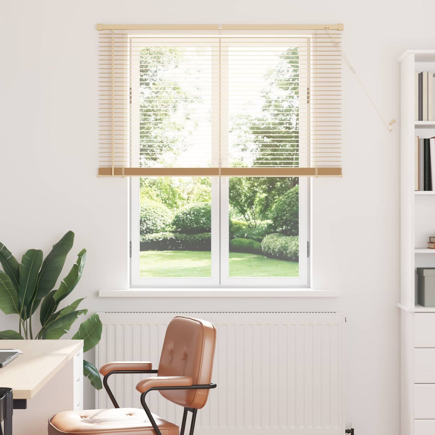 Vidaxx Jalousie Hellbraun mit Muster 150 x 110 cm PVC