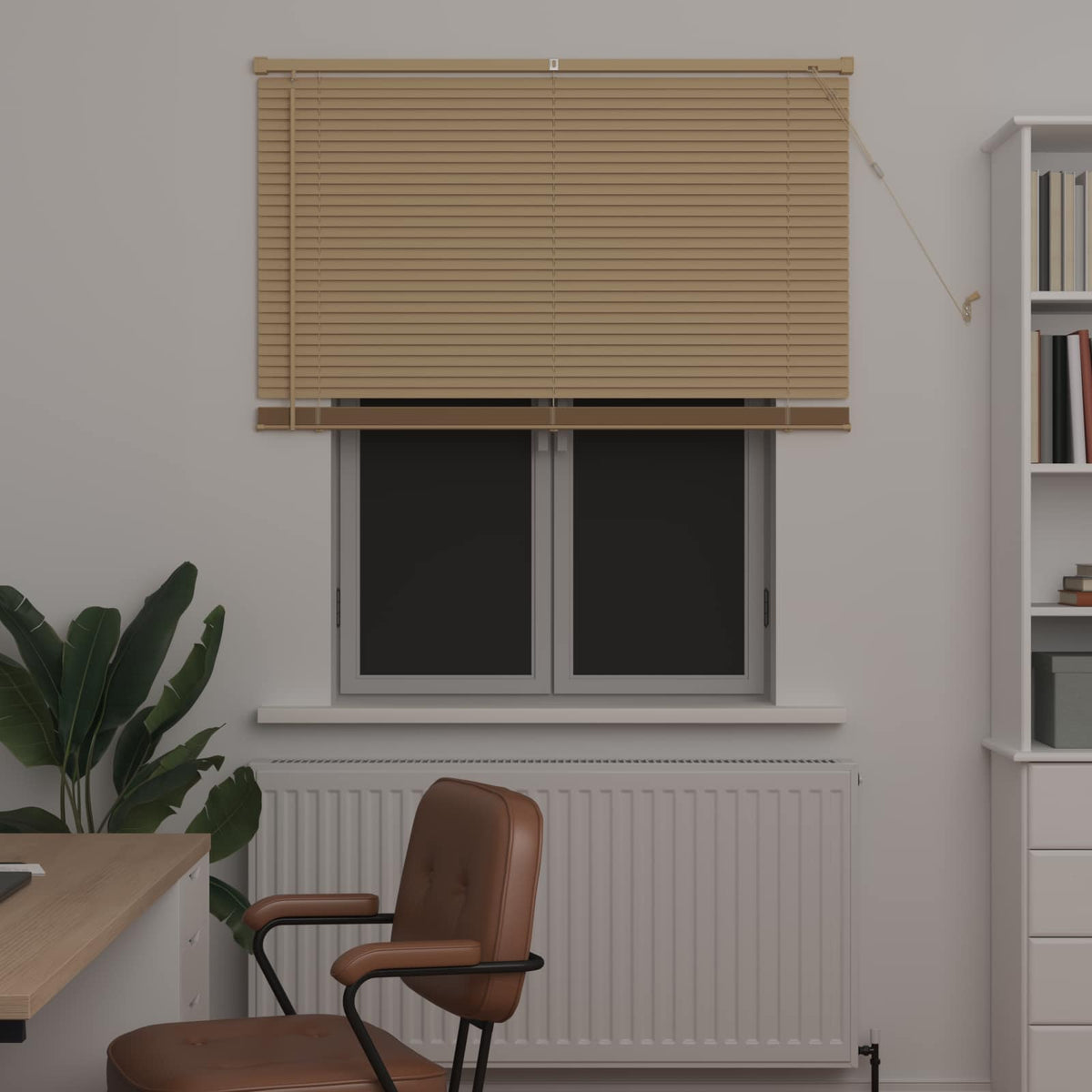 Vidaxx Jalousie Hellbraun mit Muster 150 x 110 cm PVC