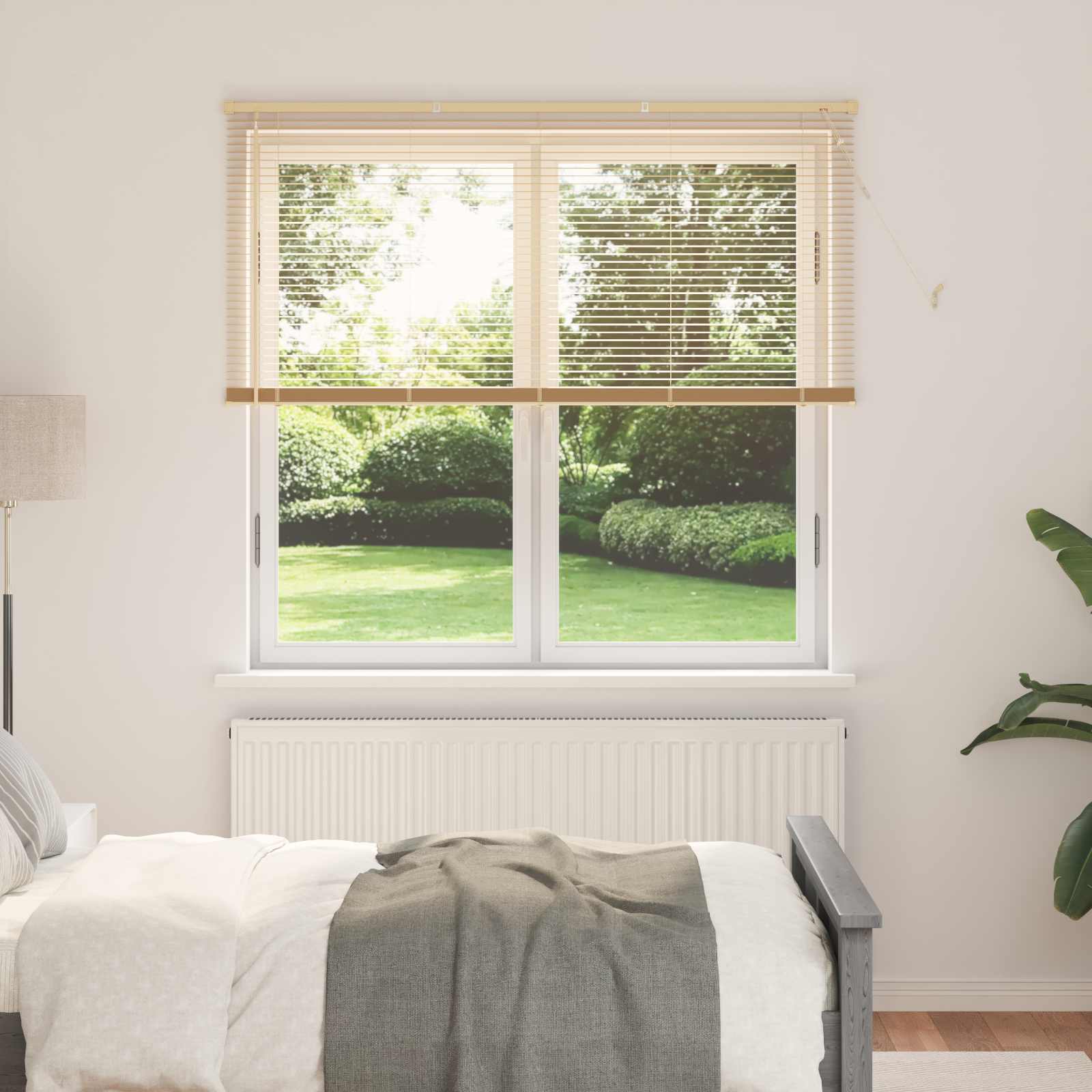 Vidaxx Jalousie Hellbraun mit Muster 150 x 140 cm PVC