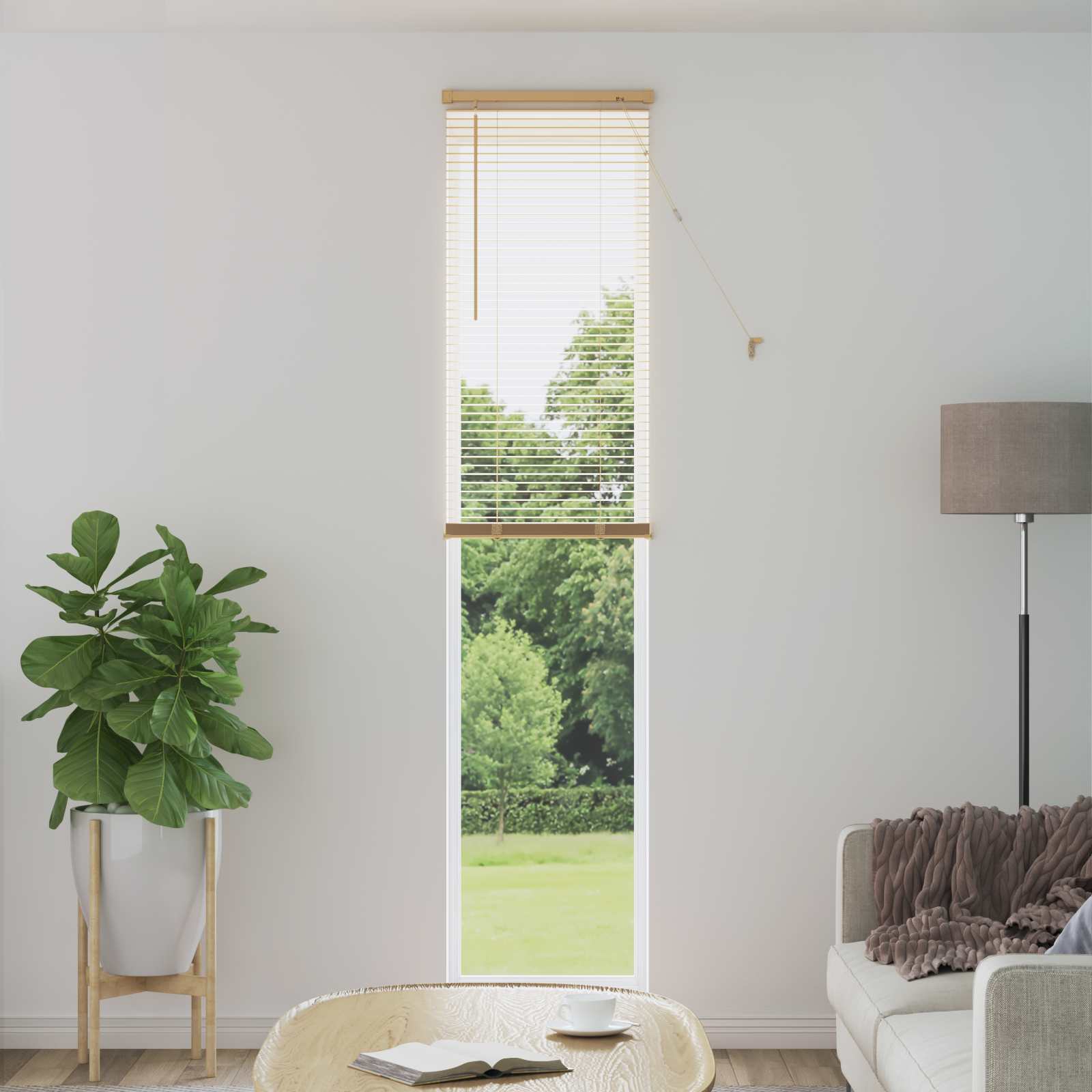 Vidaxx Jalousie Hellbraun mit Muster 213 x 60 cm PVC