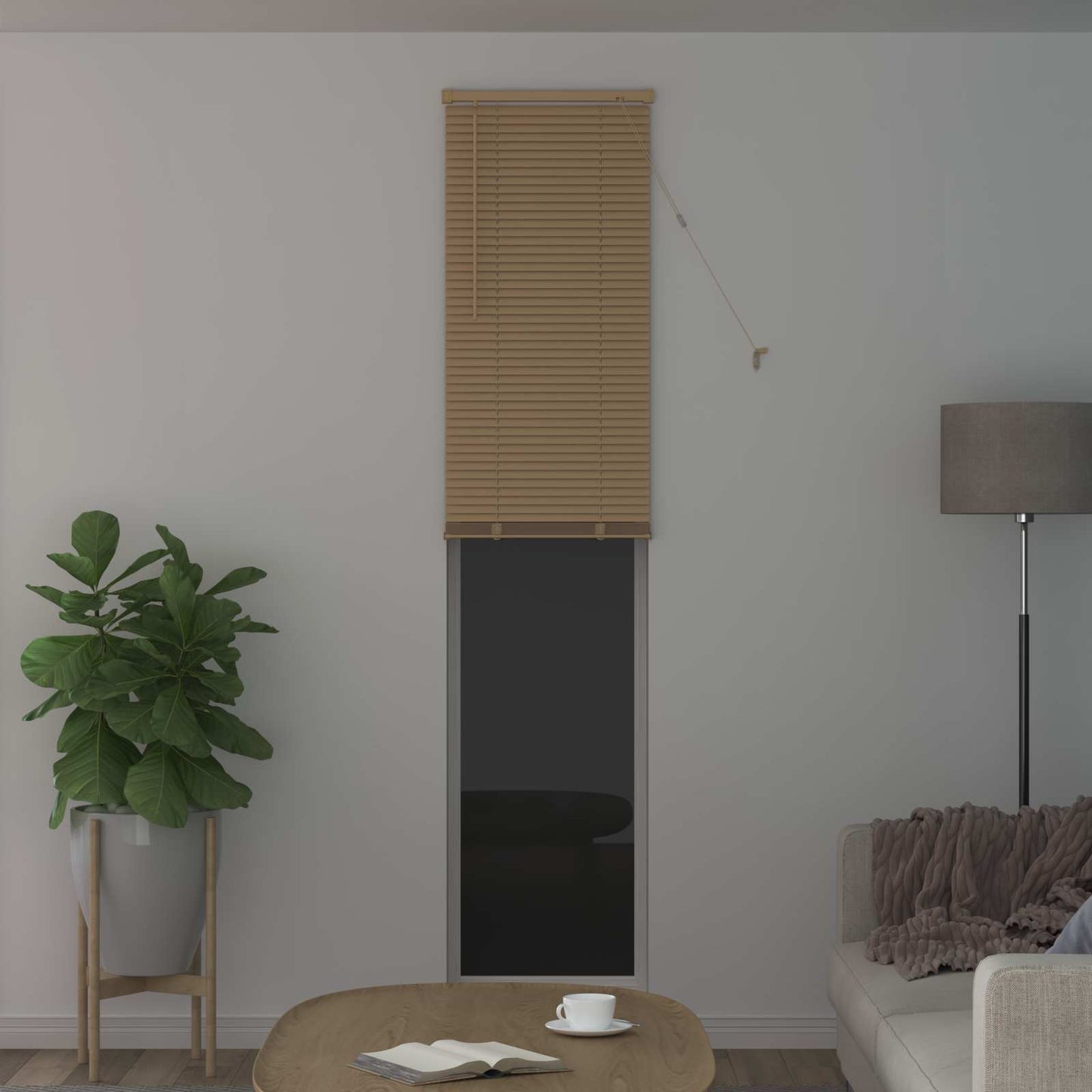Vidaxx Jalousie Hellbraun mit Muster 213 x 60 cm PVC