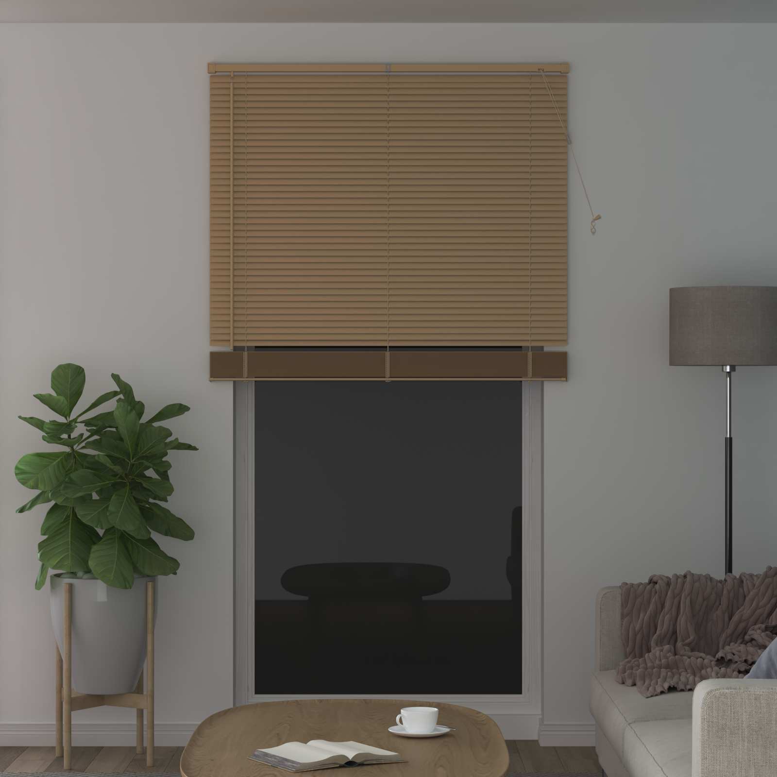 Vidaxx Jalousie Hellbraun mit Muster 213 x 110 cm PVC