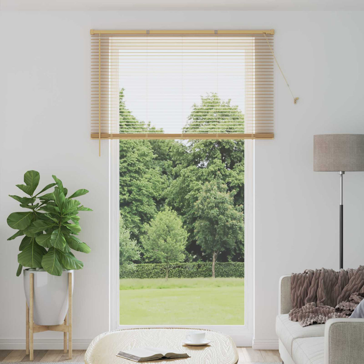 Vidaxx Jalousie Hellbraun mit Muster 213 x 140 cm PVC