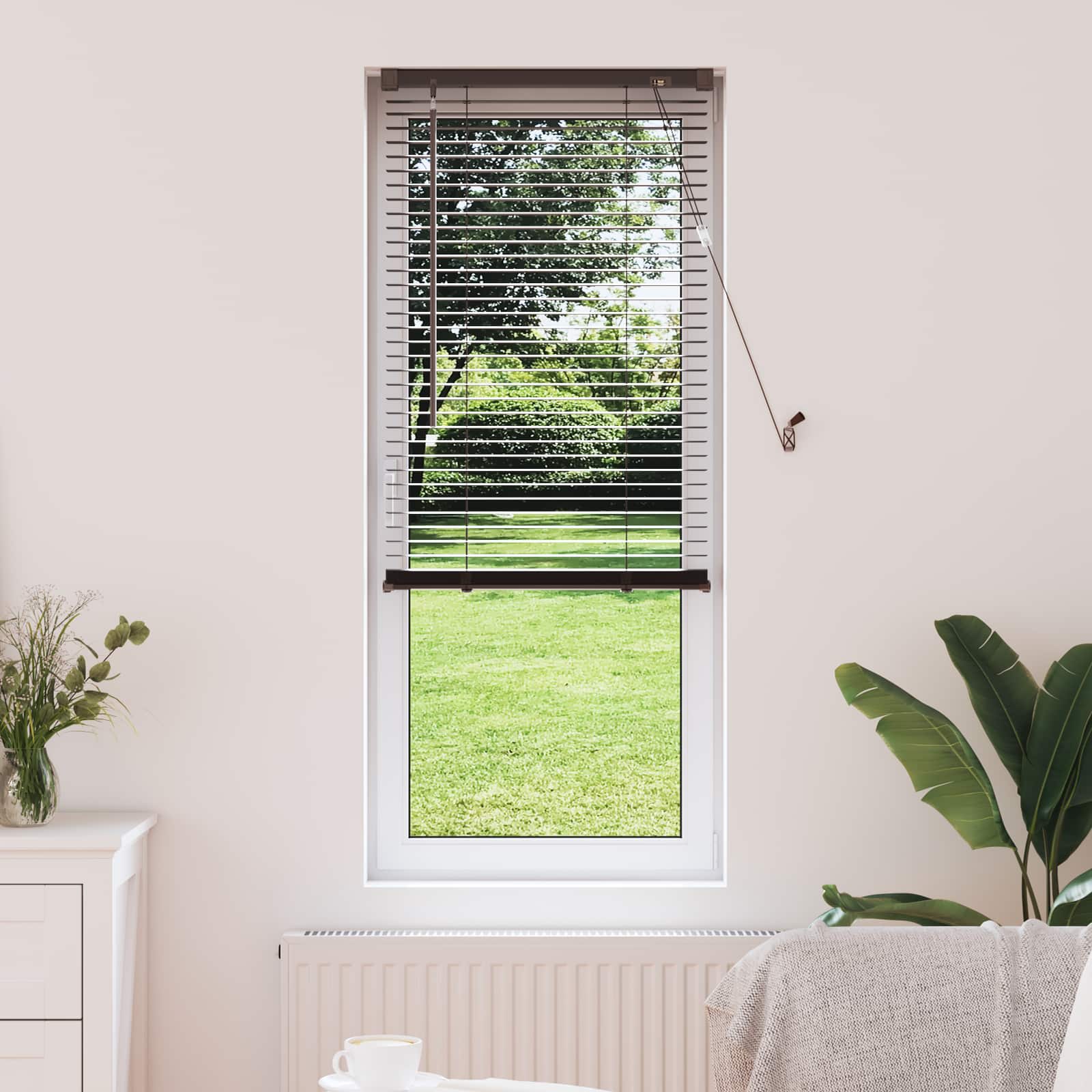 Vidaxx Jalousie dunkelbraun mit Muster 150 x 40 cm PVC