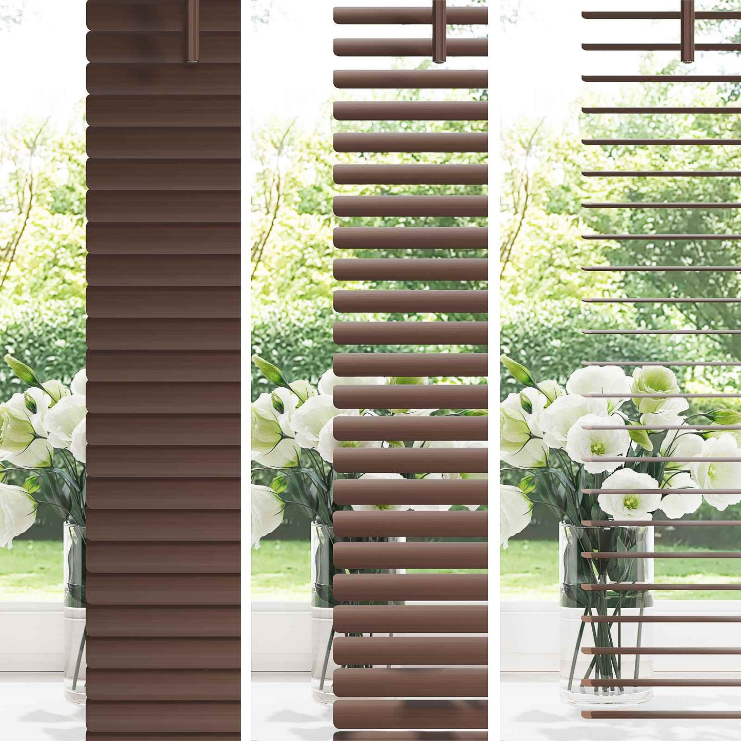 Vidaxx Jalousie dunkelbraun mit Muster 150 x 110 cm PVC
