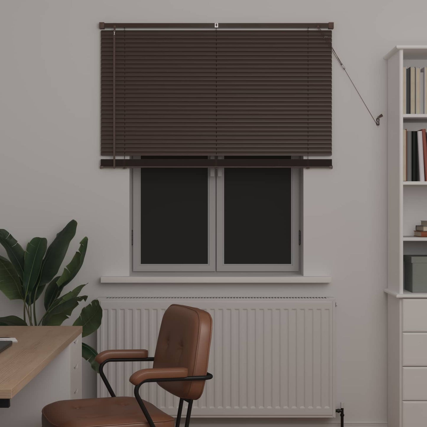 Vidaxx Jalousie dunkelbraun mit Muster 150 x 120 cm PVC