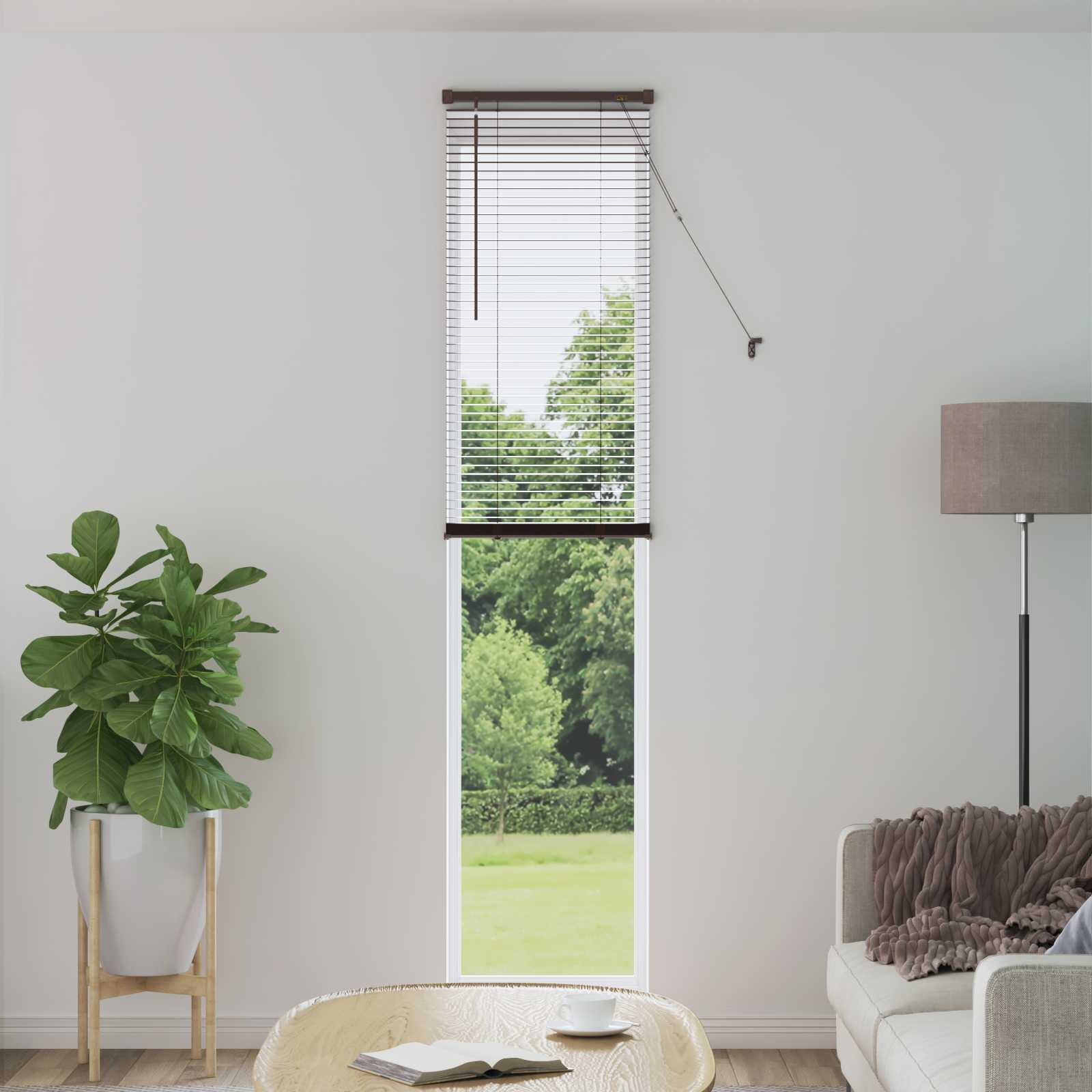 Vidaxx Jalousie dunkelbraun mit Muster 213 x 40 cm PVC