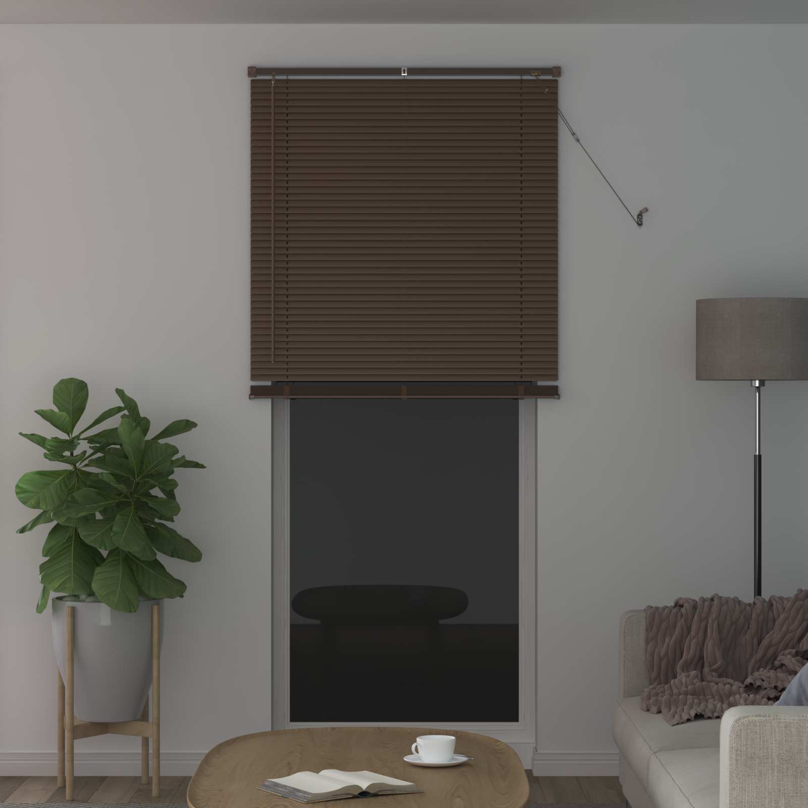 Vidaxx Jalousie dunkelbraun mit Muster 213 x 90 cm PVC