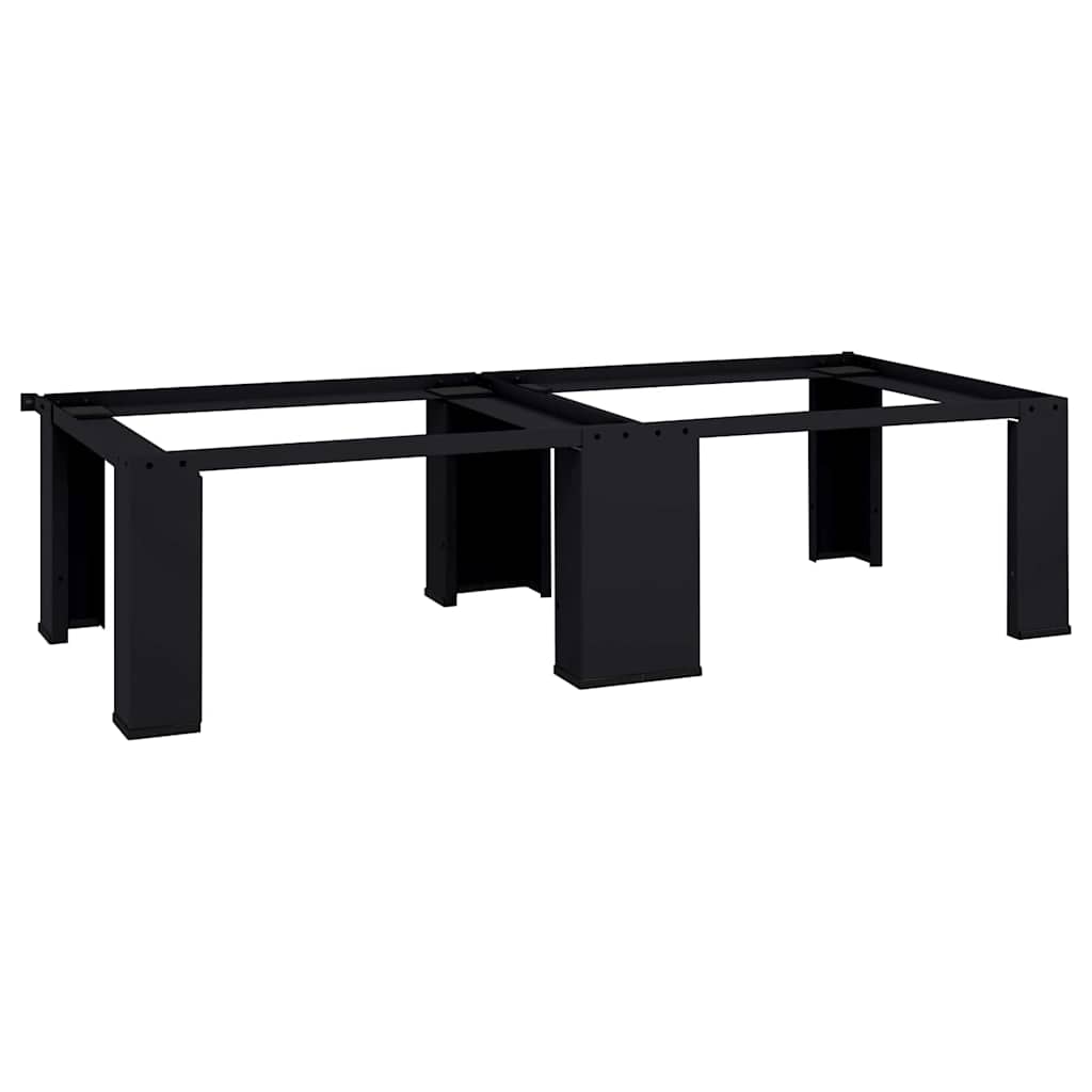 Vidaxl Waschmaschinensockel 2 Stück schwarz 127 x 54,5 x 32,5 cm Stahl