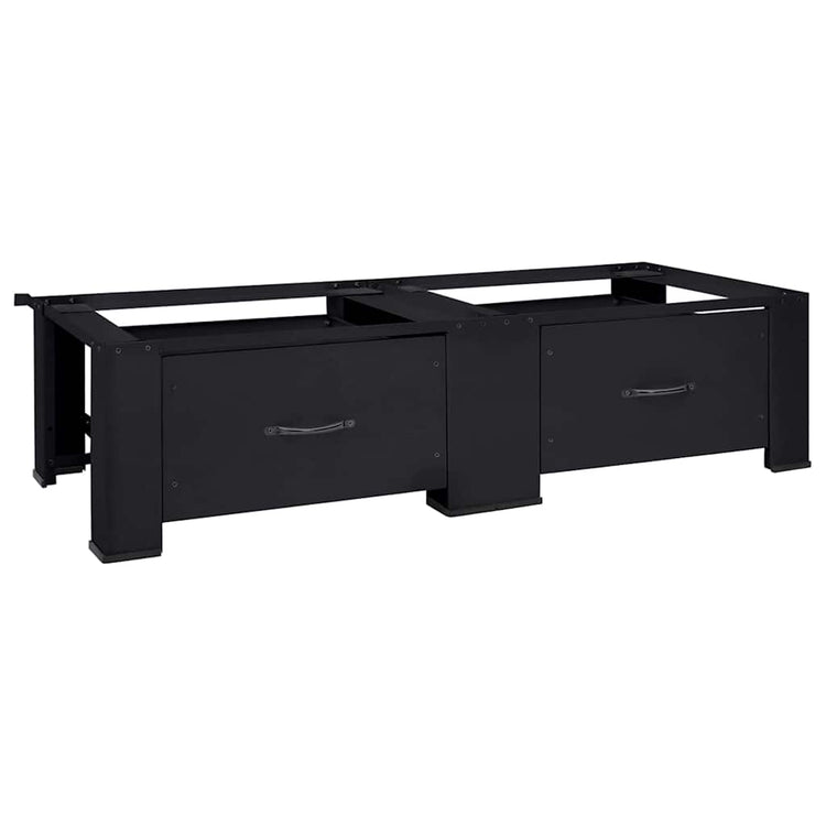 Vidaxl Waschmaschinensockel 2 Stück schwarz 127 x 54,5 x 32,5 cm Stahl