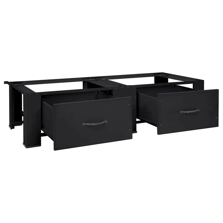Vidaxl Waschmaschinensockel 2 Stück schwarz 127 x 54,5 x 32,5 cm Stahl