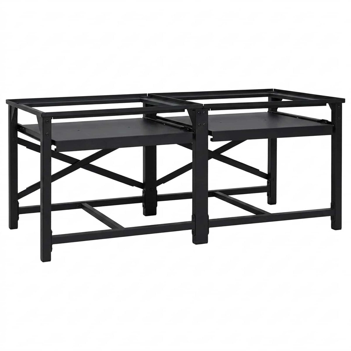 Vidaxx Waschmaschinensockel 2 Stück schwarz 120 x 56 x 52 cm Stahl