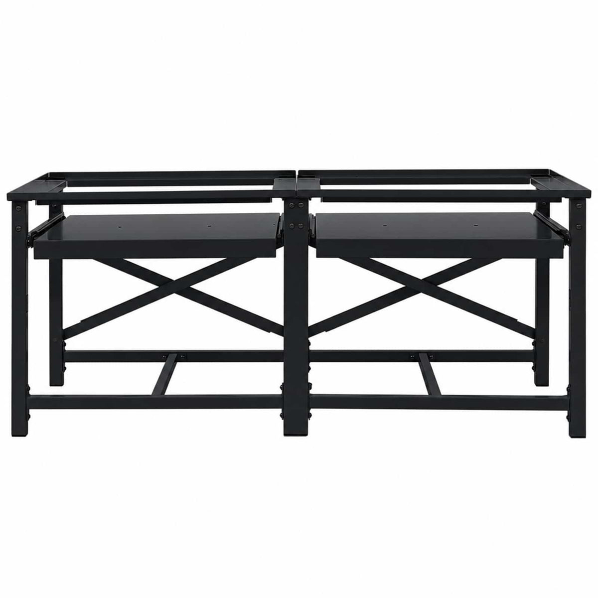 Vidaxx Waschmaschinensockel 2 Stück schwarz 120 x 56 x 52 cm Stahl