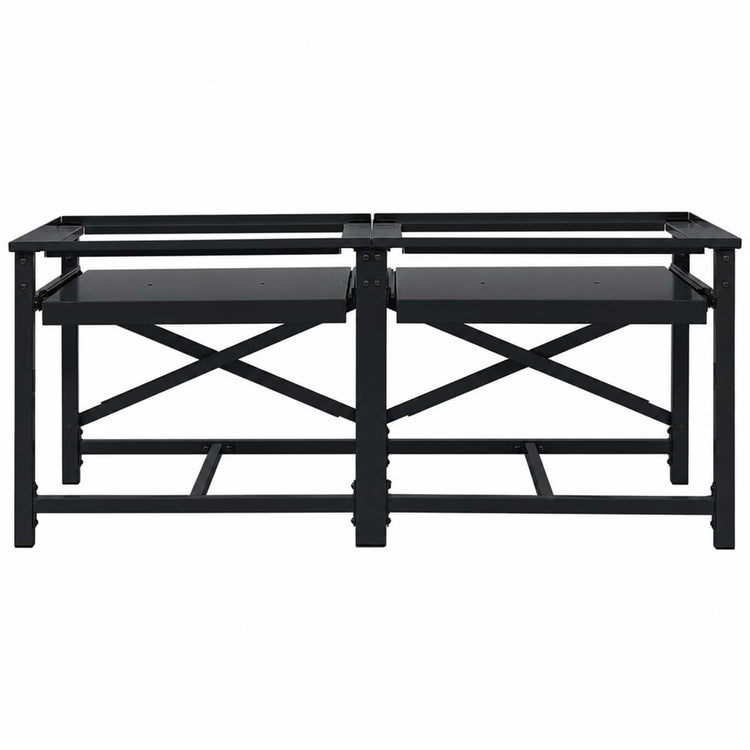 Vidaxx Waschmaschinensockel 2 Stück schwarz 120 x 56 x 52 cm Stahl