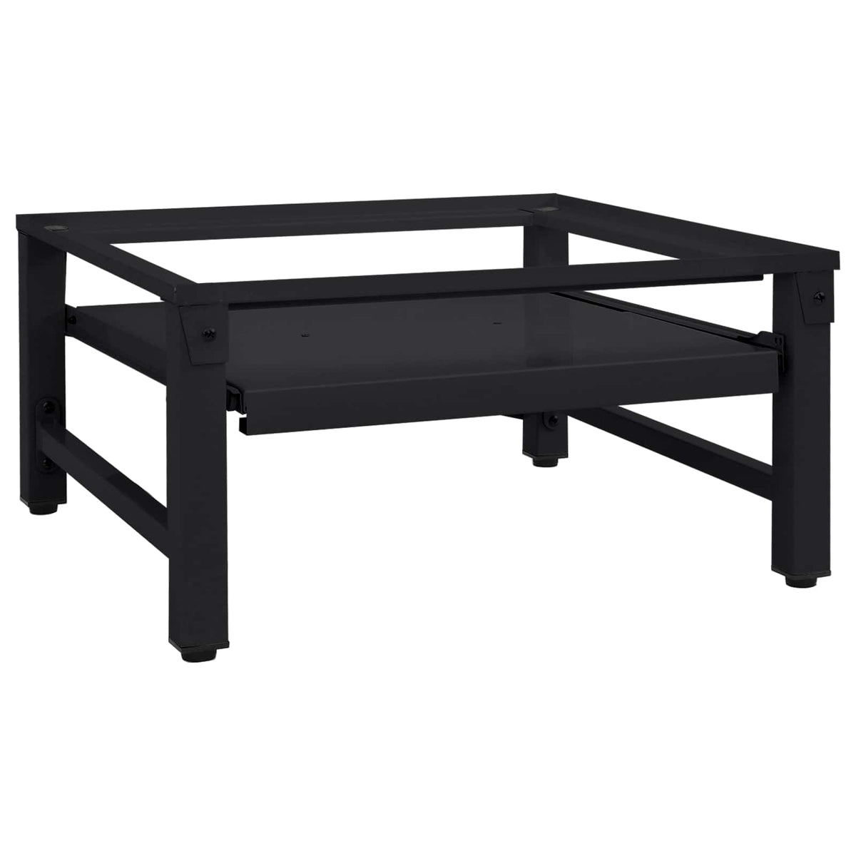 Vidaxl Waschmaschinensockel schwarz 62 x 60,5 x 32,5 cm Stahl