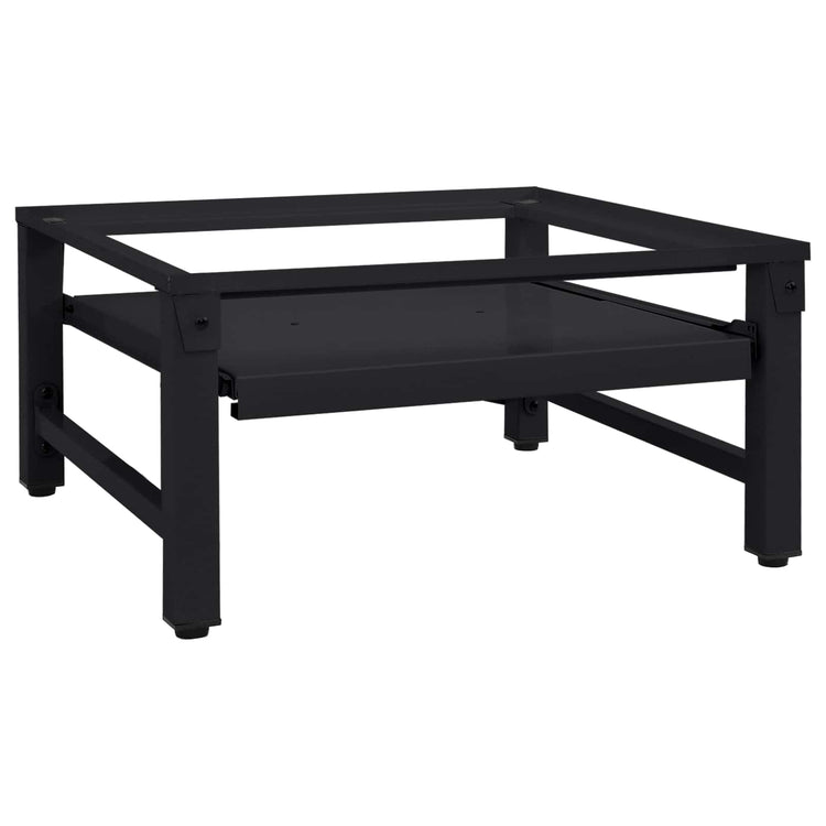 Vidaxl Waschmaschinensockel schwarz 62 x 60,5 x 32,5 cm Stahl
