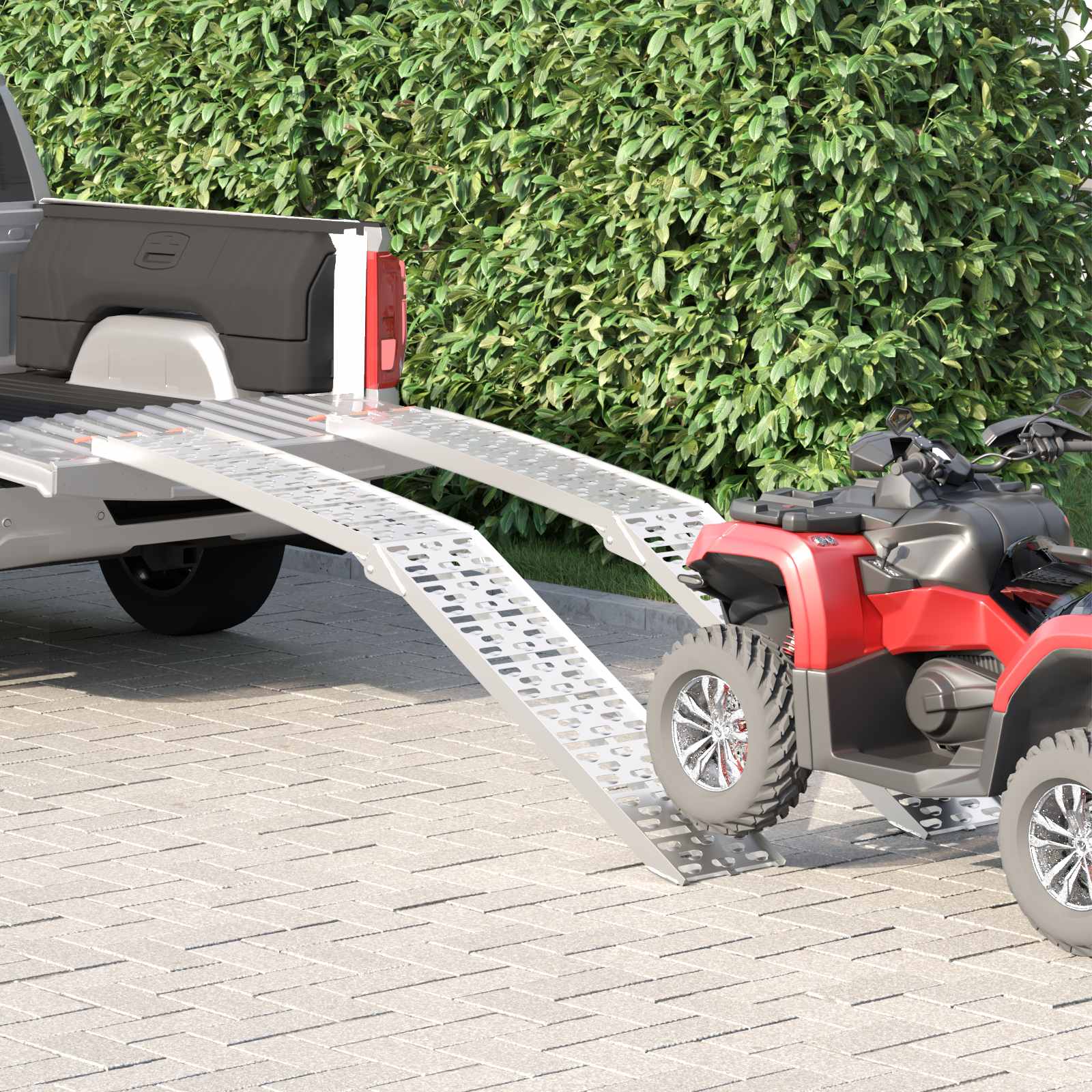 Vidaxl Motorradrampe 680 kg 2 Stück Silber 222 x 28 x 5 cm Aluminium