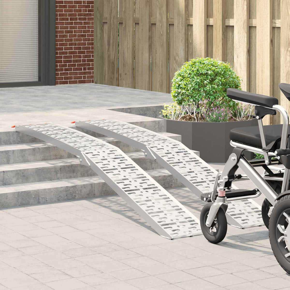 Vidaxl Motorradrampe 680 kg 2 Stück Silber 222 x 28 x 5 cm Aluminium