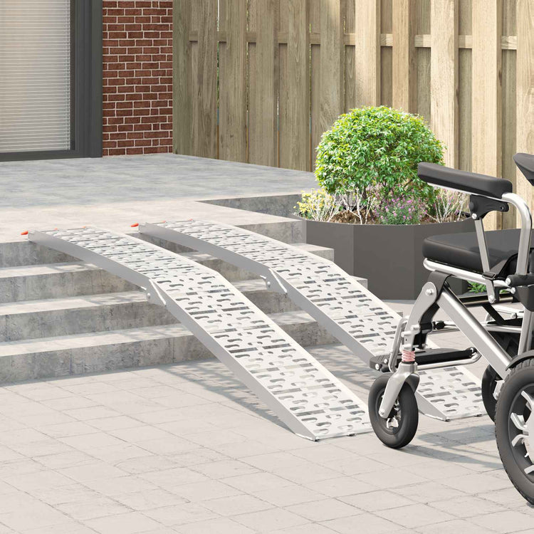 Vidaxl Motorradrampe 680 kg 2 Stück Silber 222 x 28 x 5 cm Aluminium