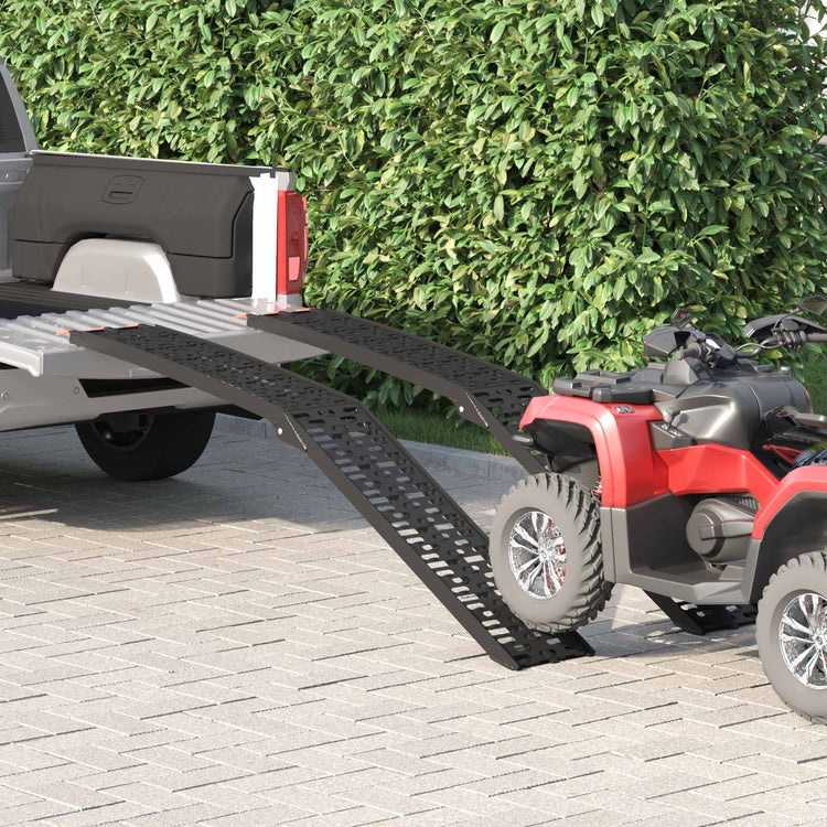 Vidaxl Motorradrampe 680 kg 2 Stück schwarz 222 x 28 x 5 cm Aluminium