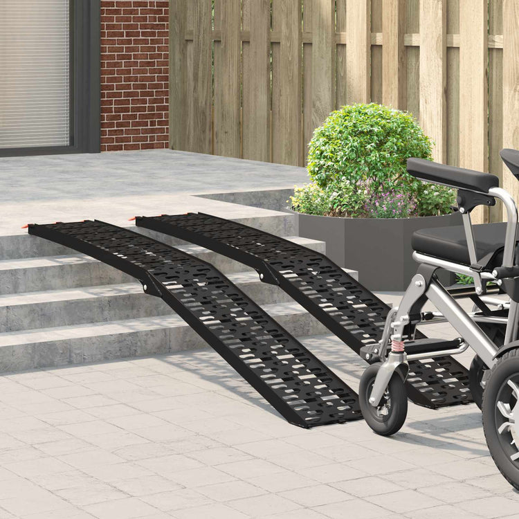 Vidaxl Motorradrampe 680 kg 2 Stück schwarz 222 x 28 x 5 cm Aluminium