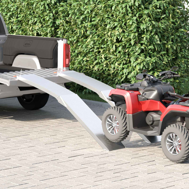 Vidaxl Motorradrampe 680 kg 2 Stück Silber 205 x 28 x 5 cm Aluminium