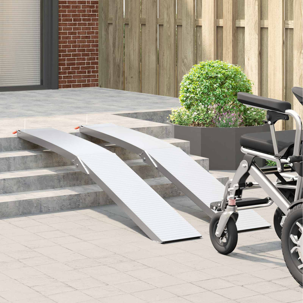 Vidaxl Motorradrampe 680 kg 2 Stück Silber 205 x 28 x 5 cm Aluminium