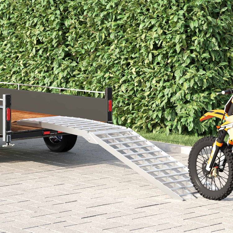 Vidaxl Motorradrampe 680 kg Silber 230 x 44 x 5 cm Aluminium