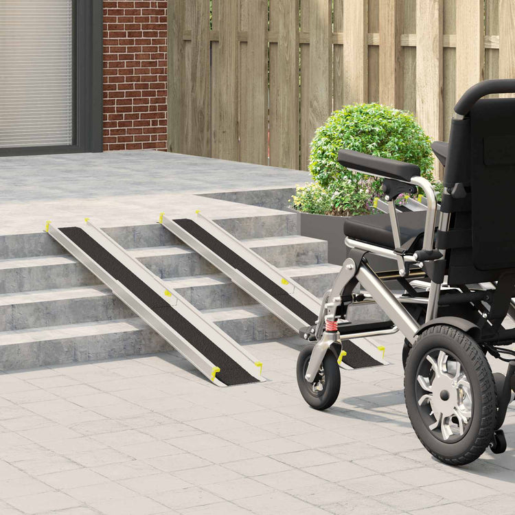 Vidaxx Rampe für Rollstühle 270 kg 2 Stück schwarz 152 x 19 x 5,5 cm