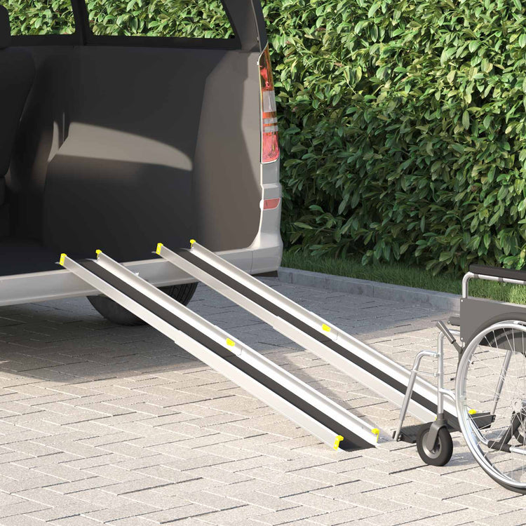 Vidaxx Rampe für Rollstühle 270 kg 2 Stück schwarz 183 x 19 x 5,6 cm