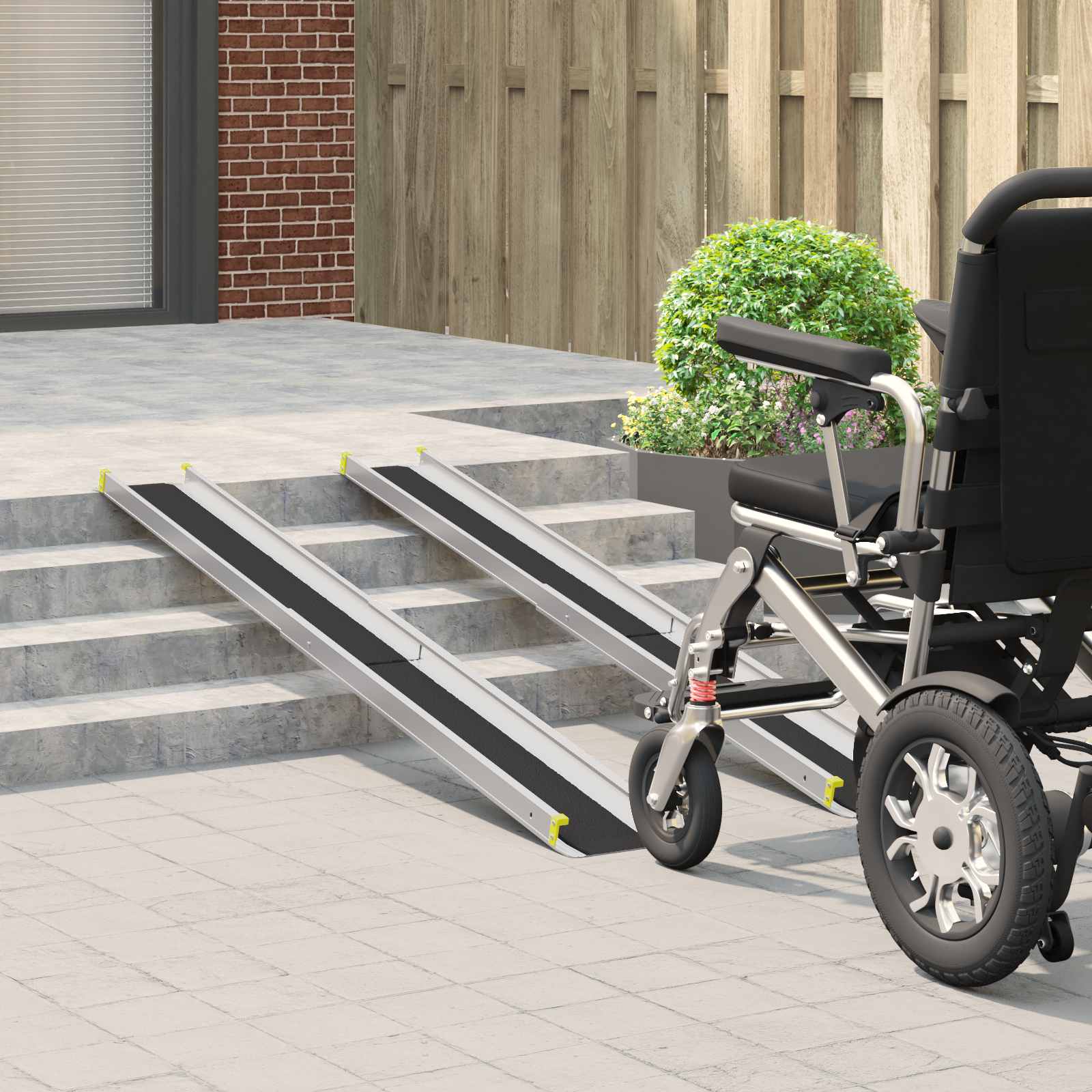 Vidaxx Rampe für Rollstühle 270 kg 2 Stück schwarz 183 x 19 x 5,6 cm