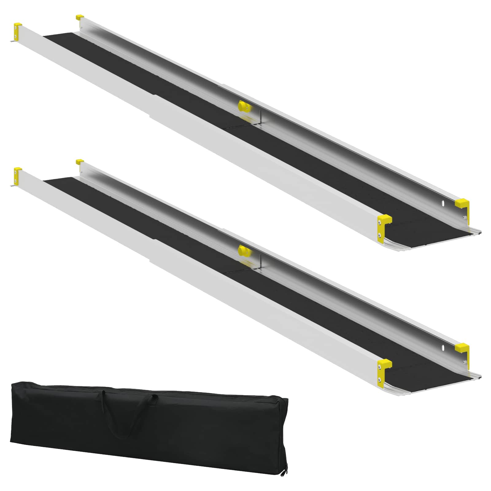 Vidaxx Rampe für Rollstühle 270 kg 2 Stück schwarz 183 x 19 x 5,6 cm