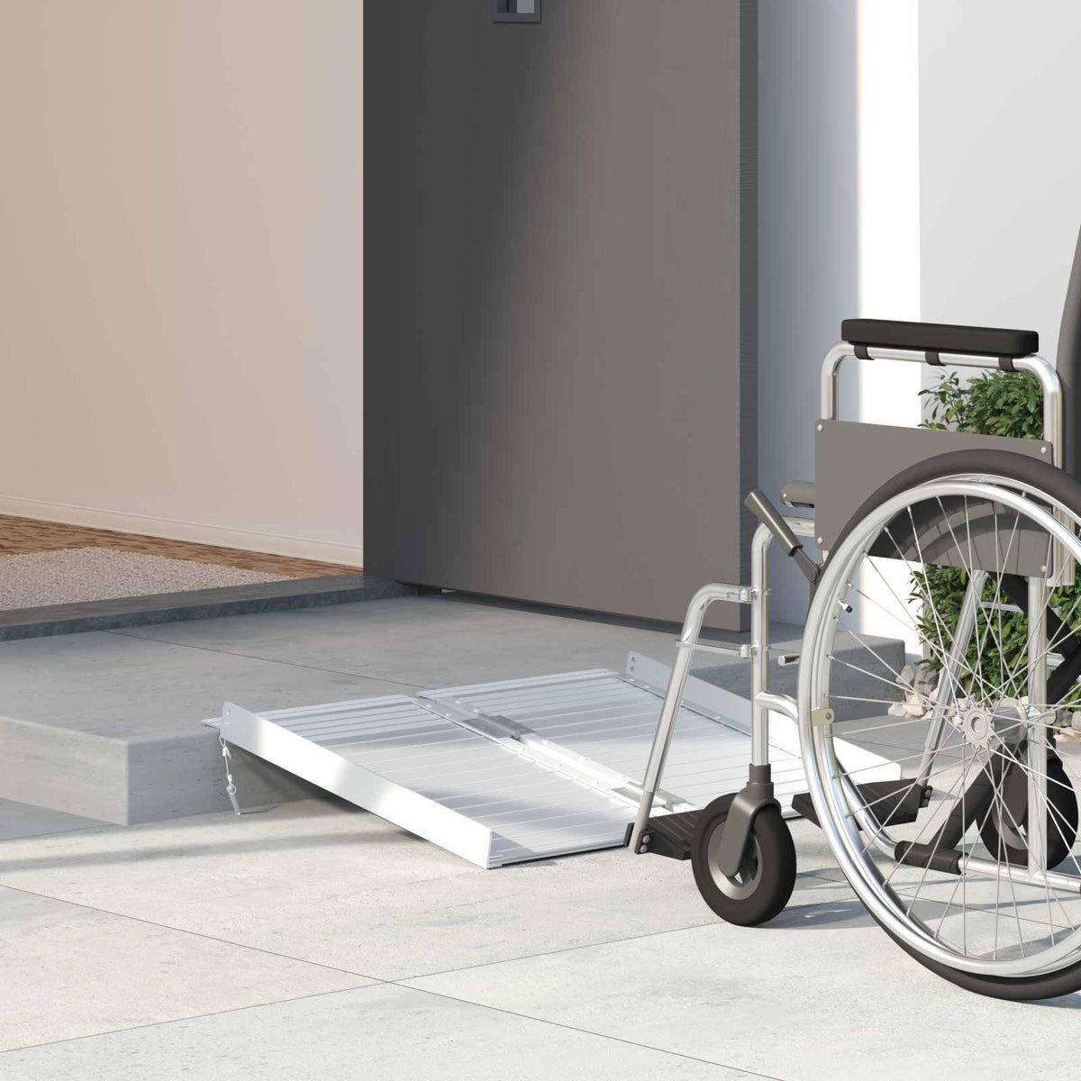 Vidaxx Rollstuhlrampe 270 kg Silber 62 x 73 x 5 cm Aluminium