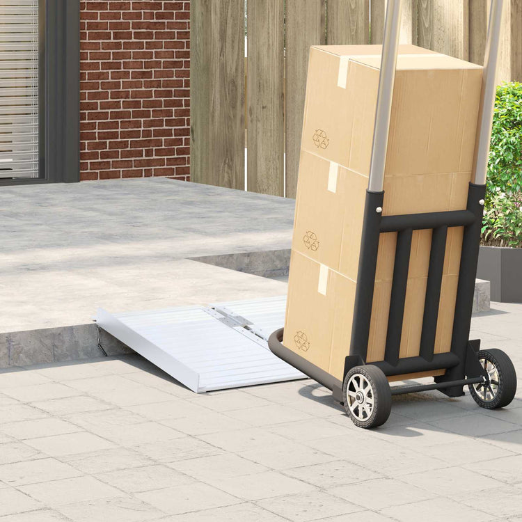 Vidaxx Rollstuhlrampe 270 kg Silber 62 x 73 x 5 cm Aluminium