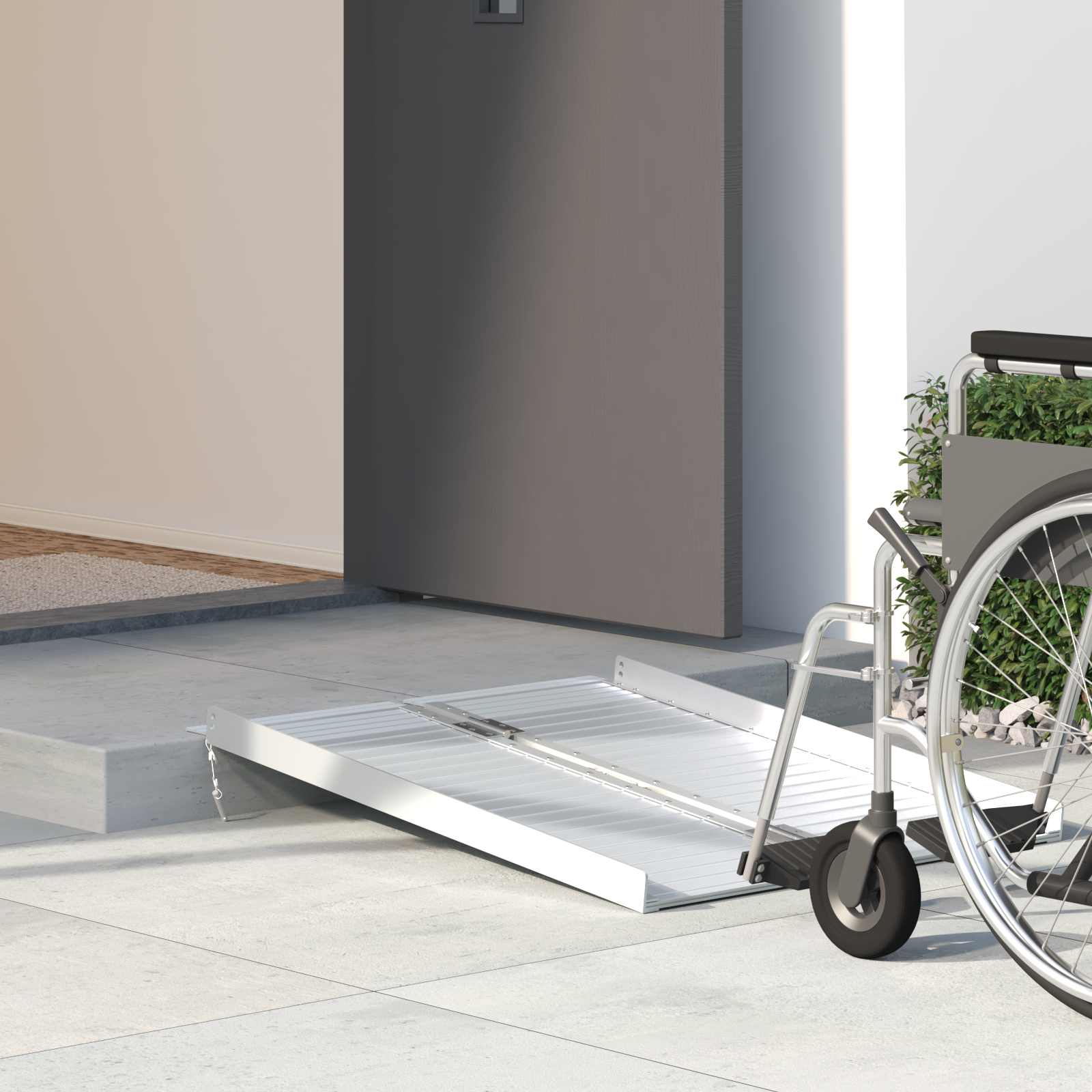 VidaXL Rollstuhlrampe 270 kg Silber 92 x 73 x 5 cm Aluminium