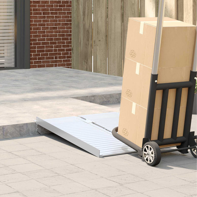 VidaXL Rollstuhlrampe 270 kg Silber 92 x 73 x 5 cm Aluminium