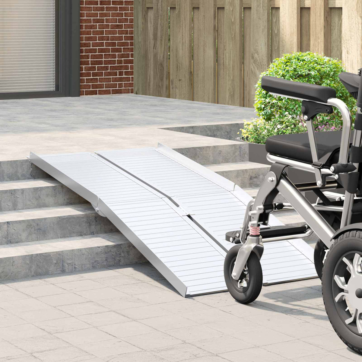 VidaXL Rollstuhlrampe 270 kg Silber 92 x 73 x 5 cm Aluminium