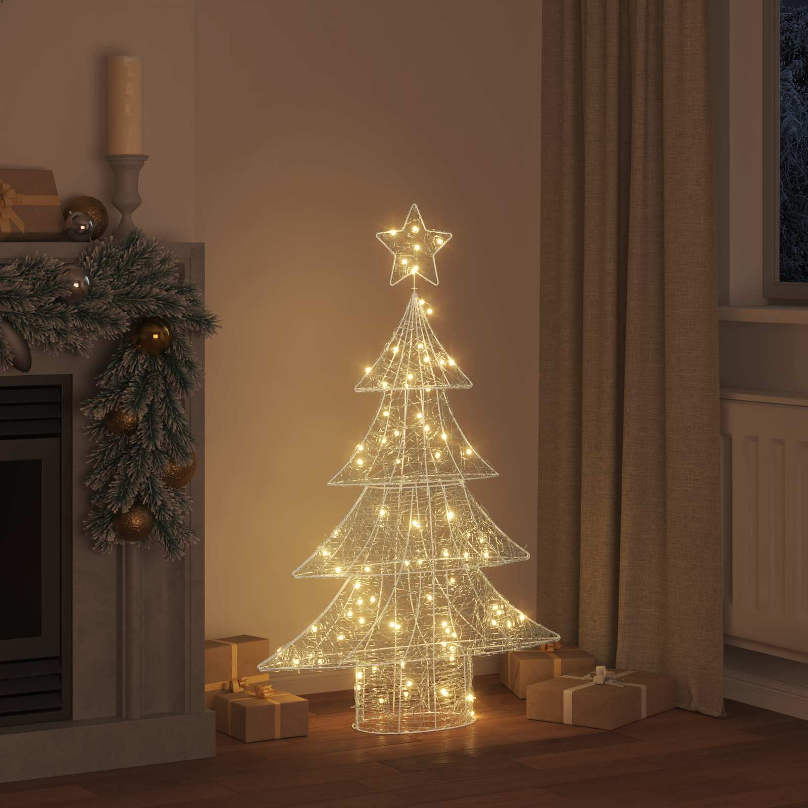 VidaXL Weihnachtsbaum mit 100 LED warmweiß 120 cm Acryl