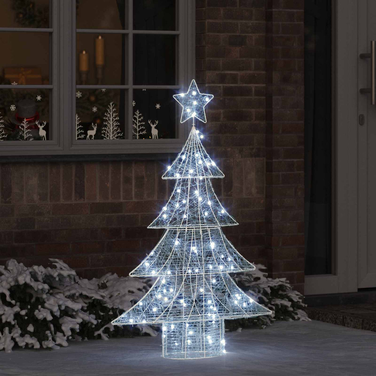 VidaXL Weihnachtsbaum mit 100 LED kaltweiß 120 cm Acryl