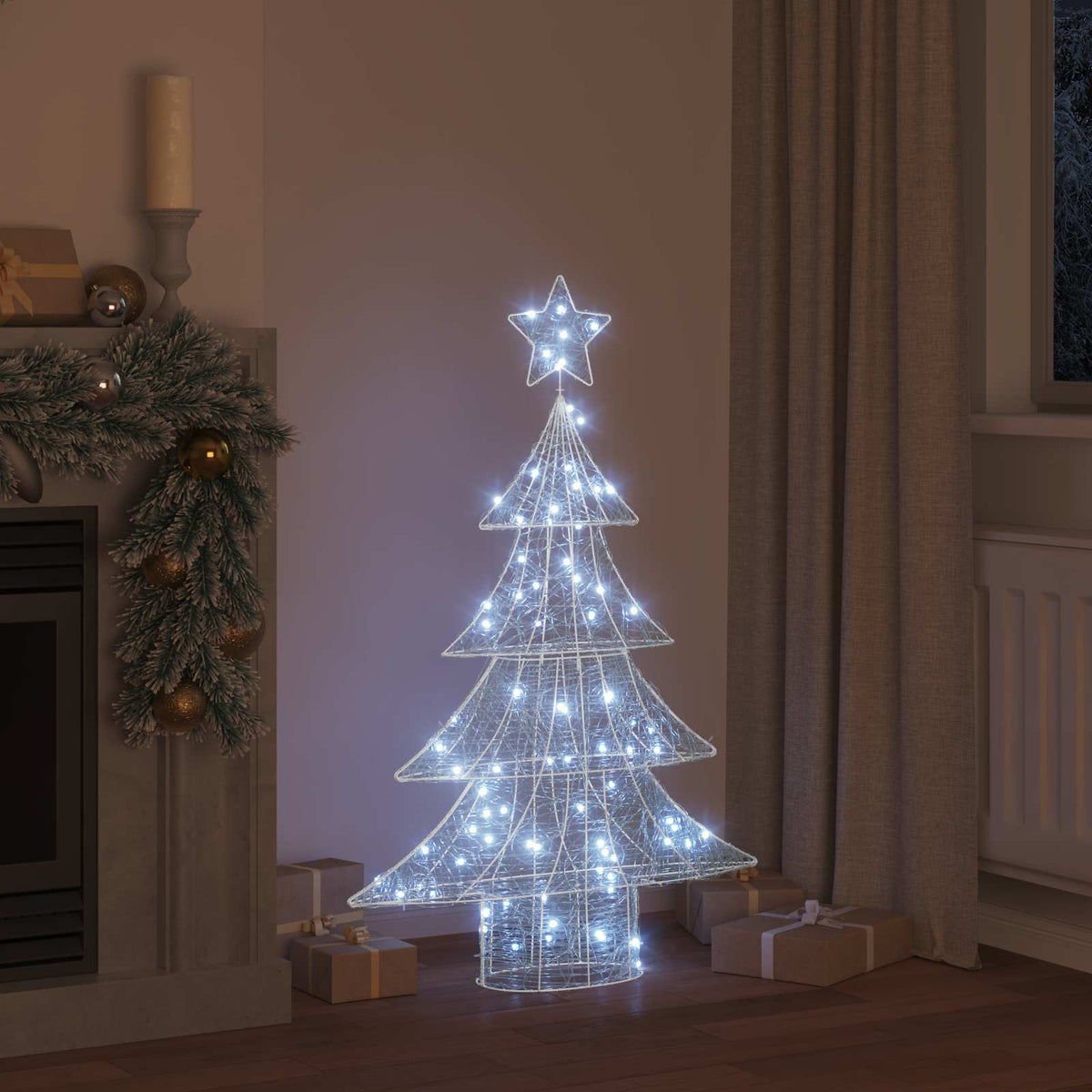 VidaXL Weihnachtsbaum mit 100 LED kaltweiß 120 cm Acryl