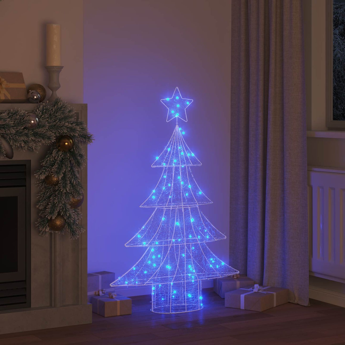 VidaXL Weihnachtsbaum mit 100 LED blau 120 cm Acryl